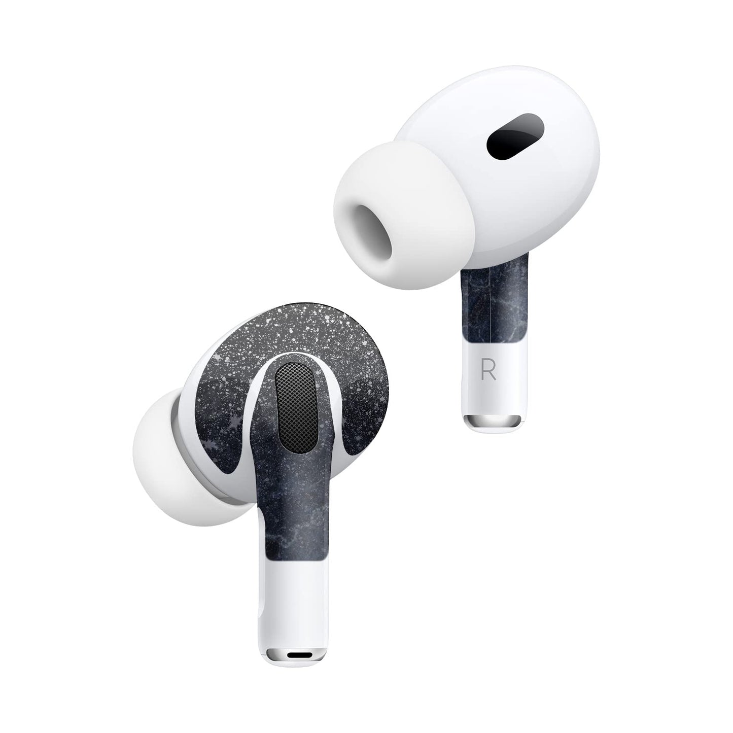MightySkins (2 Pack) Skins Compatible with Apple AirPods Pro 2 - Dark Shimmer Marble | Protective, Durable, and Unique Vinyl Decal wrap Cover | Easy…