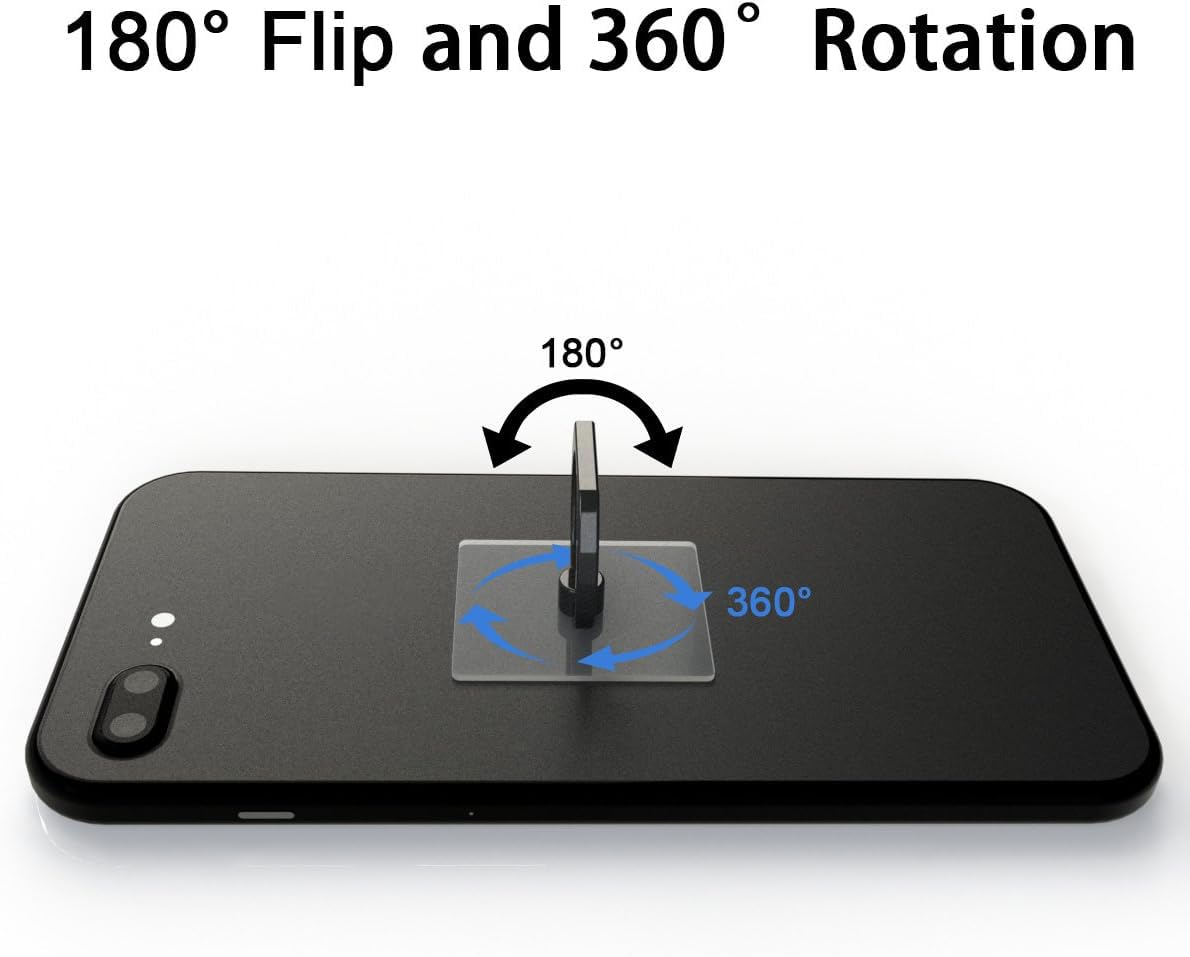 Transparent Phone Ring Holder Grip 360 Degree Free Rotation, Clear Cell Phone Finger Ring Kick-Stand for - for iPhone X 8 7 Plus 6S 6 5s 5 SE, Galaxy
