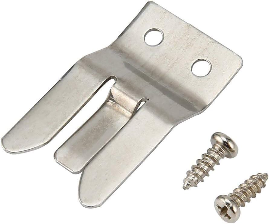 1Pc Silver Metal Mic Holder/Clip Cb Mic Holder- Screw in Screws Included Pull Up to Re Microphone Clips Accessories Musical Instruments