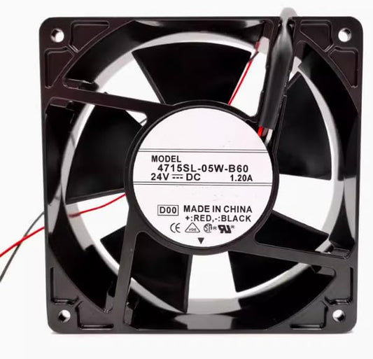 Ailsa Hexi 4715SL-05W-B60 DC24V 1.20A 120x120x38mm metal high temperature inverter cooling fan