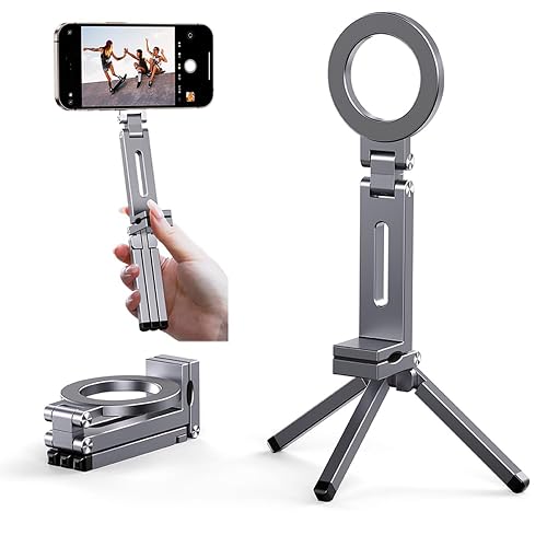 Magnetic Pocket Tripod for MagSafe,Foldable Multifunctional Airplane Phone Holder, Desk Stand,Portable Handheld Travel Photography Stand,with