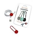 Tech Candy It's a Wrap Cord Organizer Set- Comes with 4, Black, Red, Mint, & Gray, Cord Wrangler, Easy to Use, Cute, Compact & Portable,