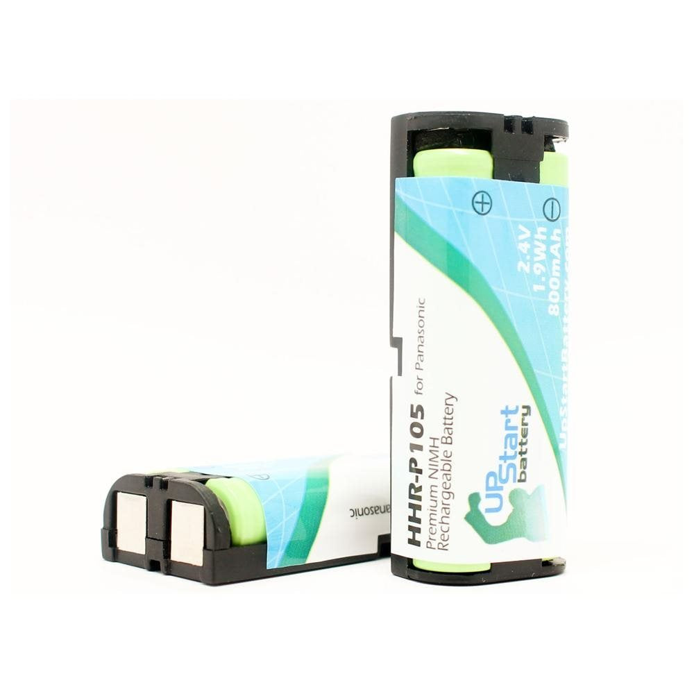 2X Pack - HHR-P105 Battery for Panasonic KX-TG6700, KX-TGA670B, KX-FG2451, KX-TG6702, KX-TG6700B, KX-TG2432 Cordless Phones (800mAh, 2.4V, NI-MH)