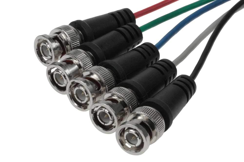 SF Cable, 10ft HD15 VGA Male to 5 BNC Male Cable