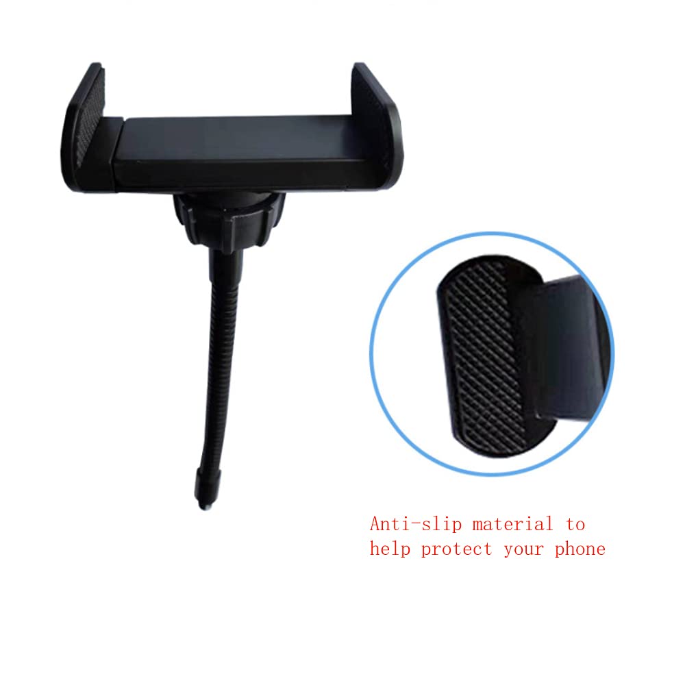 Walway Portable Hose Phone Clip Smartphone Live Broadcast Clamp Holder Ring Light Stand Compatible with Most Cellphones, Black