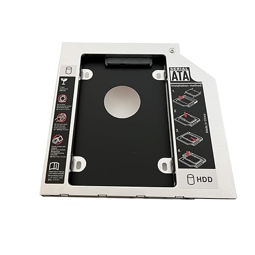 DY-tech 2nd SATA Hard Drive HDD SSD Case Caddy Frame Tray for Dell Latitude 3340 3440 3540