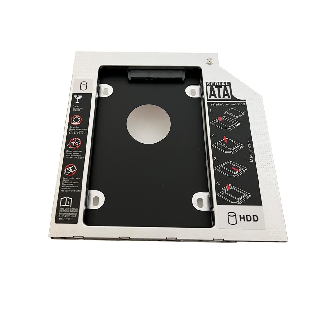 DY-tech 2nd SATA Hard Drive HDD SSD Case Caddy Frame Tray for Dell Latitude 3340 3440 3540
