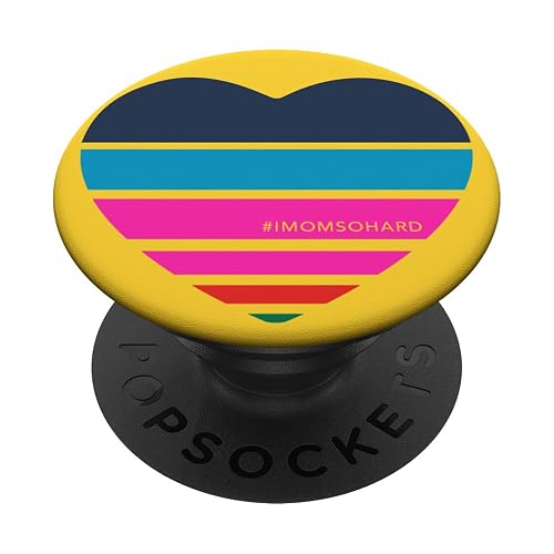 IMOMSOHARD Rainbow Heart (Yellow) PopSockets Stand for Smartphones and Tablets PopSockets Adhesive PopGrip