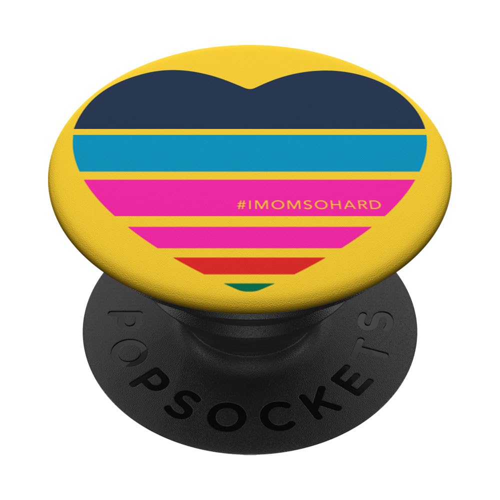 IMOMSOHARD Rainbow Heart (Yellow) PopSockets Stand for Smartphones and Tablets PopSockets Adhesive PopGrip