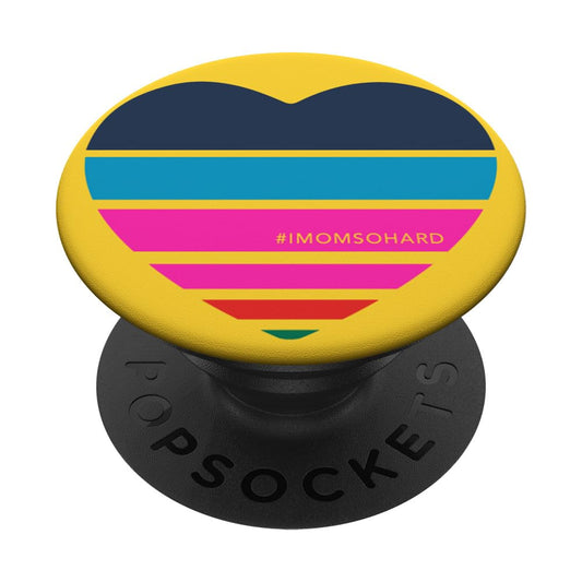 IMOMSOHARD Rainbow Heart (Yellow) PopSockets Stand for Smartphones and Tablets PopSockets Adhesive PopGrip