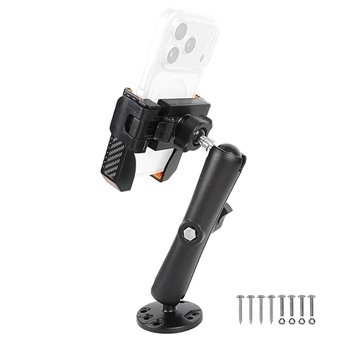 xik Universal Phone Mount Holder for Boat Car Truck Motorcycle UTV - AMPS Round Base, [1s Lock & Release][360° Adjustable], Fits 4.7"-7.2" Phones
