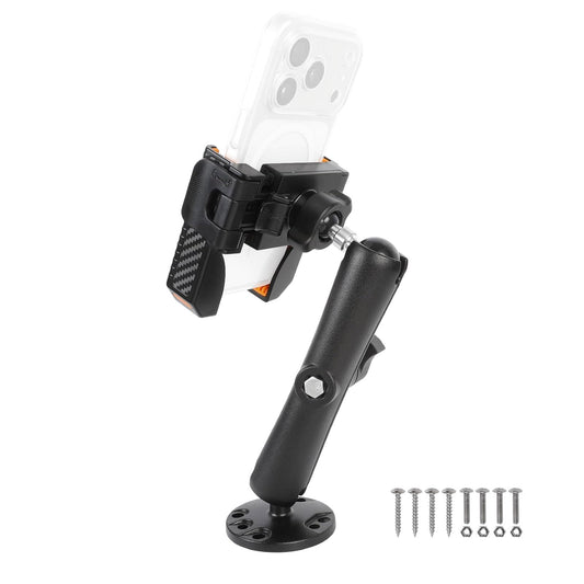 xik Universal Phone Mount Holder for Boat Car Truck Motorcycle UTV - AMPS Round Base, [1s Lock & Release][360° Adjustable], Fits 4.7"-7.2" Phones