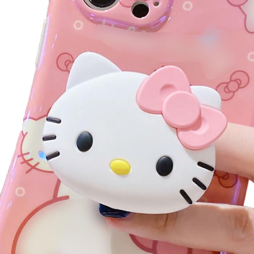 Cat Phone Grip for Kindle & iPhone & Tablet, Kawaii 3D Kitty Phone Holder Stand, Cute Kindle Accessories, Cellphone Charm and for Girls Women