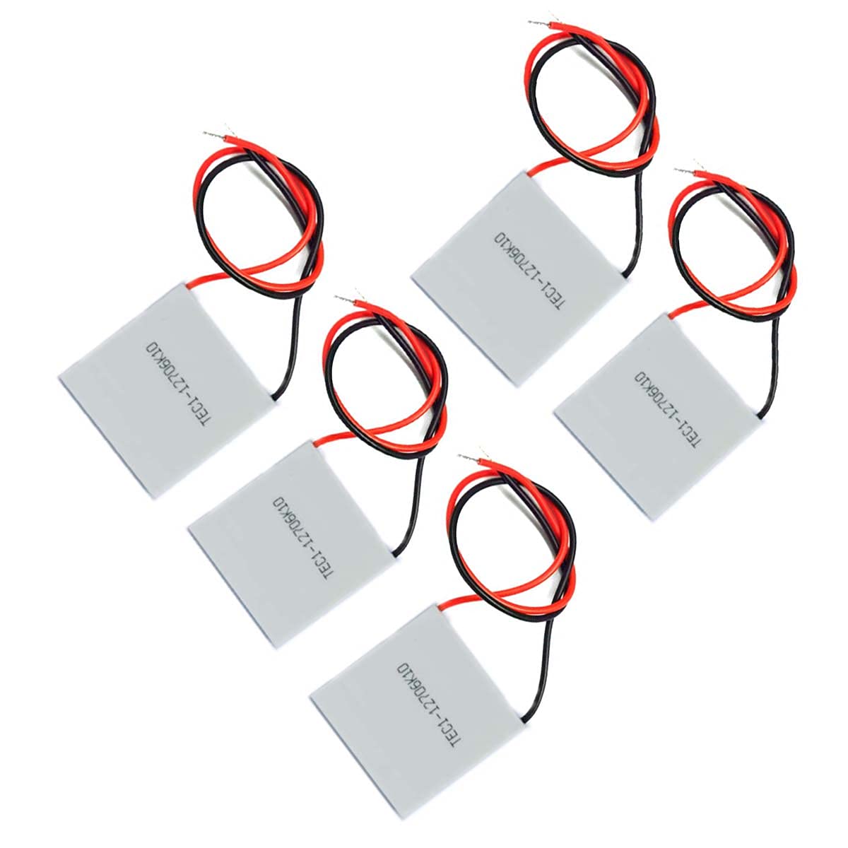Kiro&Seeu 5pcs TEC1-12706 Heatsink Semiconductor Refrigeration Tablets 5.8A 12 Volt 60W Watt Thermoelectric Cooler Cooling Peltier Plate Module