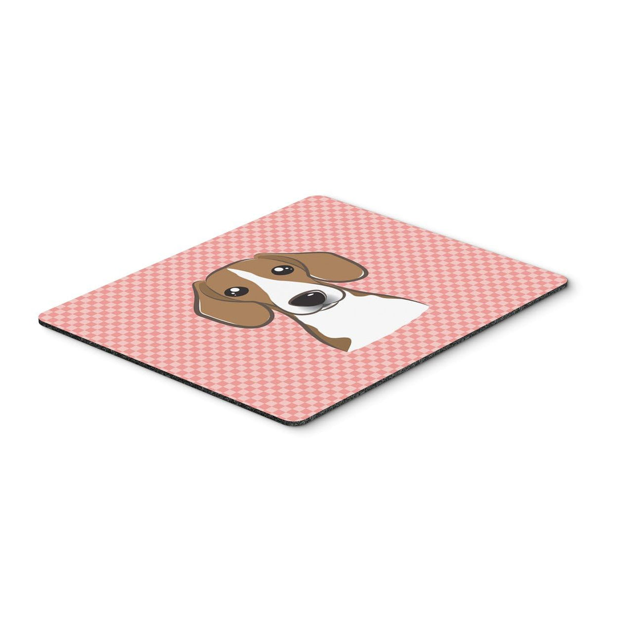 Caroline's Treasures BB1239MP Checkerboard Pink Beagle Mouse Pad, Hot Pad or Trivet for Home Office Gaming Working Computers Laptop Mouse Mat,Washable