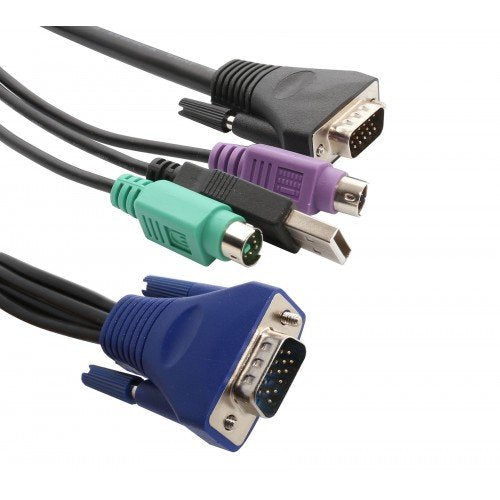 Syba SY-CAB50086 6' USB/PS2 Combo KVM Cable, Black