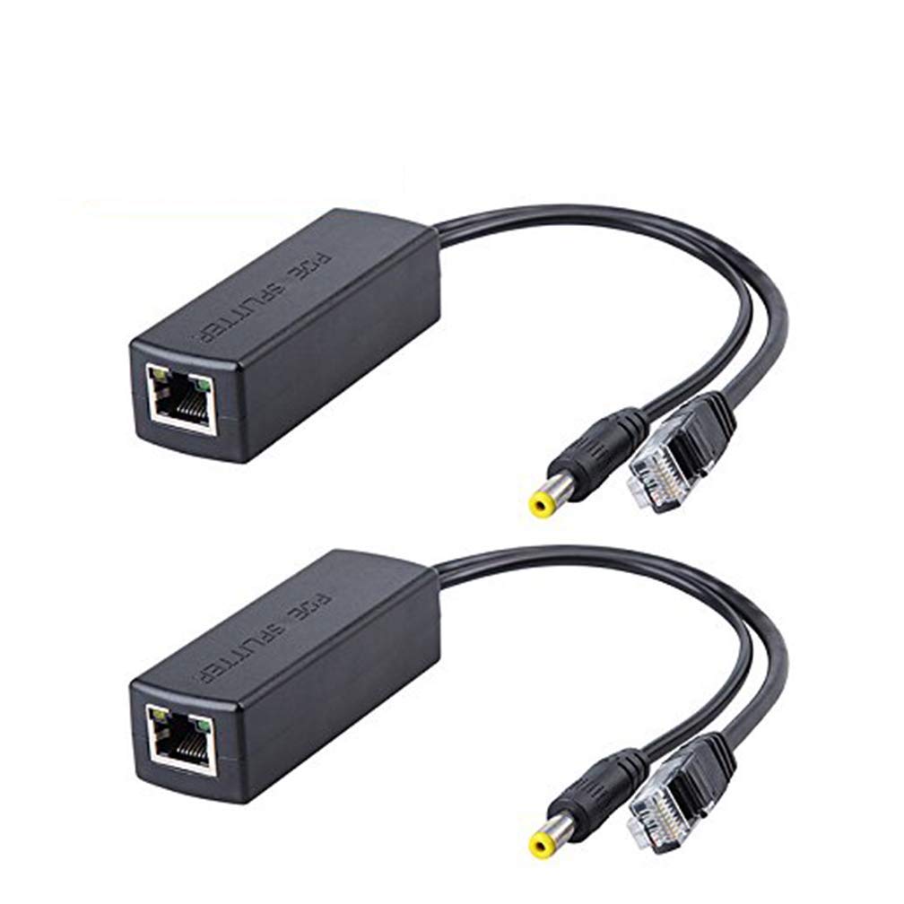 10Gtek POE Splitter Cable 100Mb/s 155Mb/s, 802.3AT/AF, 48V to 12V (PSE chip Inside), 100 Meters Link (2-Pack)