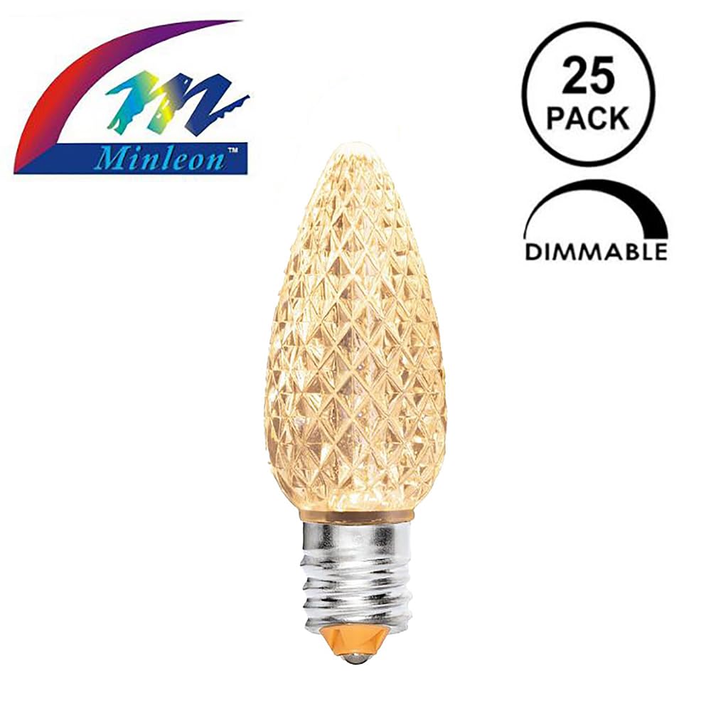 Novelty Lights Minleon 25 Pack C7 Dimmable Sun Warm White LED Bulbs