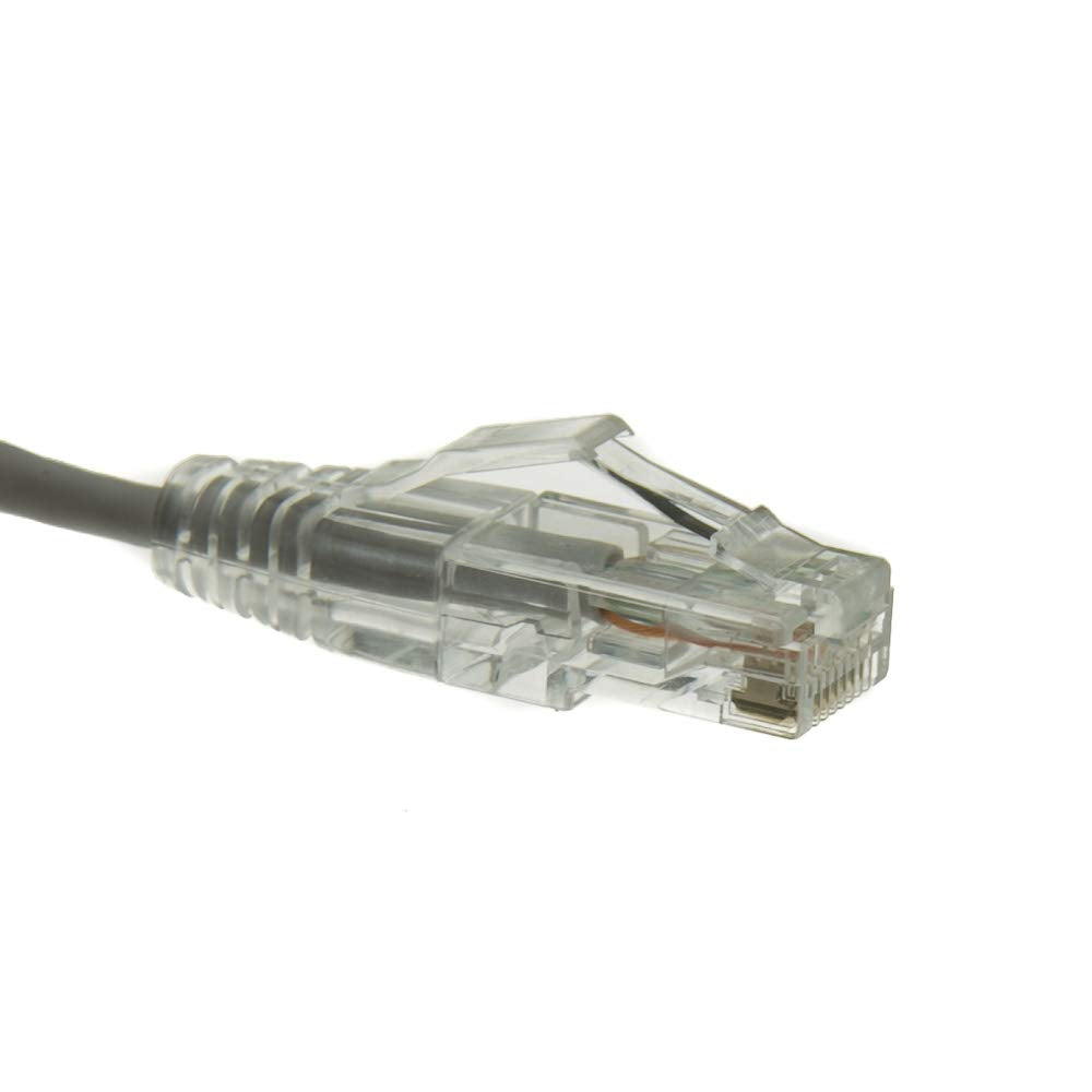 CableWholesale Cat6a Slim Ethernet Cable, 28AWG, 10 Gigabit, 25 ft, Gray