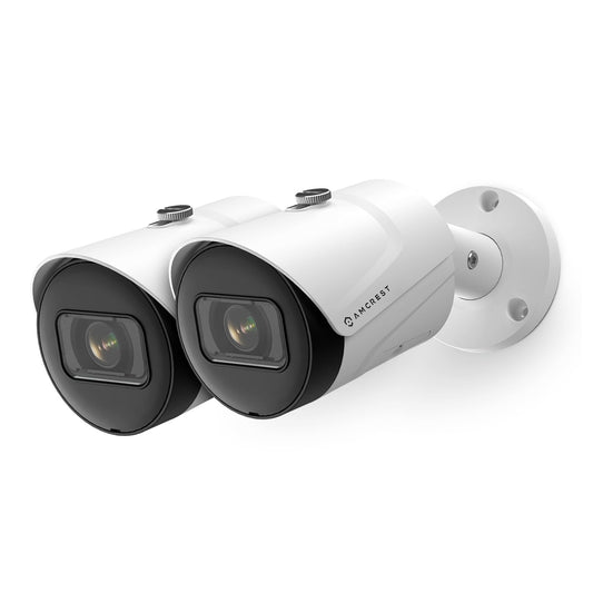 Amcrest 2-Pack UltraHD 4K (8MP) Bullet POE IP Camera, 3840x2160, 98ft NightVision, IP67 Weatherproof, 125° FOV, Supports up to 256GB MicroSD