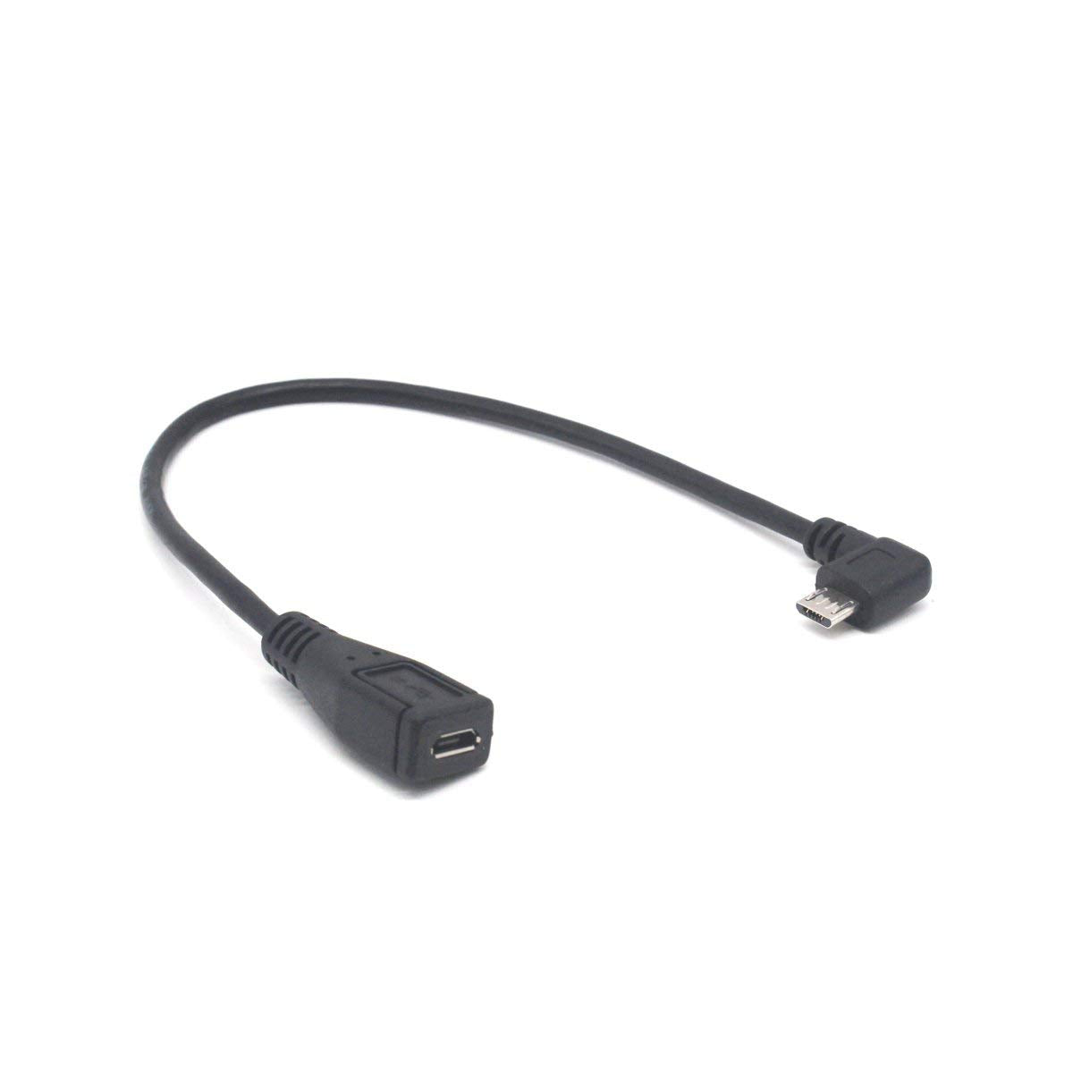 Micro USB Left Angle,Micro USB Extension Cable, 90 Degree Micro-B Male to Female Extension Cable, Data Transferring Cable Suitable for Samsung, HTC