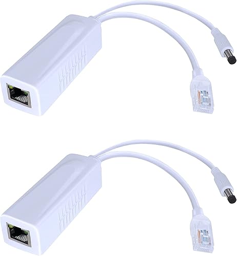 Reidubo Gigabit PoE Splitter Adapter,12V 2A Output,1000Mbps, IEEE 802.3AF/at, Suitable for IP Cameras, AP WiFi, IP Phones, and Other DC Power Supply