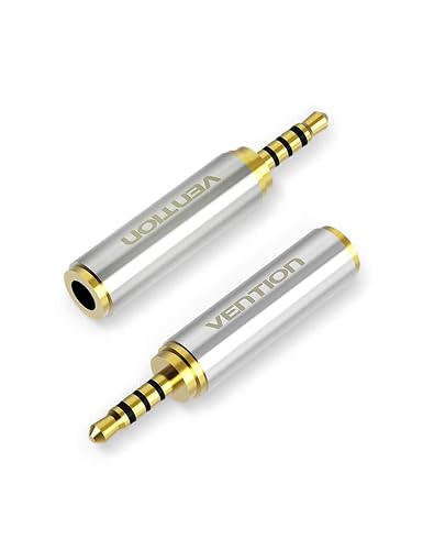 VENTION 3.5mm Female to 2.5mm Male Audio Adapter Converter Premium Quality Headphone Earphone Headset 2.5mm Male to 3.5mm Female Audio Connector Gold