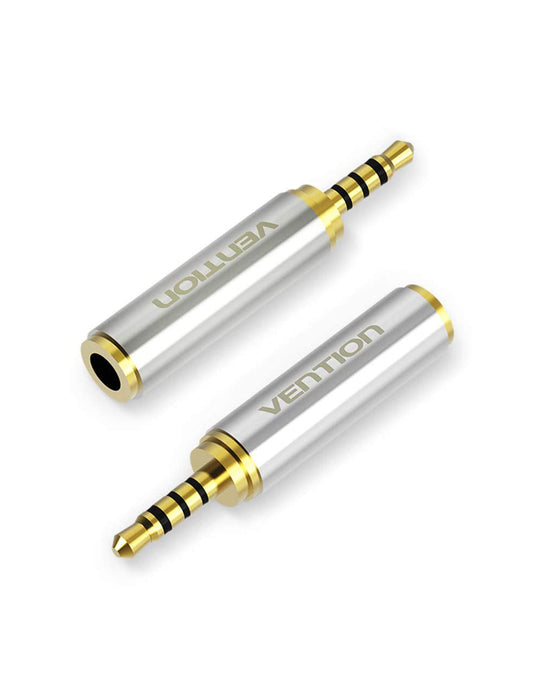 VENTION 3.5mm Female to 2.5mm Male Audio Adapter Converter Premium Quality Headphone Earphone Headset 2.5mm Male to 3.5mm Female Audio Connector Gold