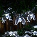 MUEQU Butterfly String Lights, Waterproof Solar String Lights 16ft 20LED Butterfly Solar Fairy Lights Decorative Lighting