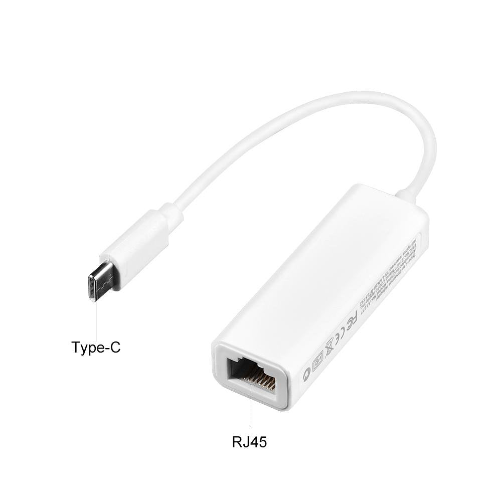 Diyeeni USB-C to Ethernet Adapter, USB 3.1 Type-C to RJ45 100Mbps Ethernet LAN Network Adapter, Charging and Surfing 2 in 1 for PC, Laptop, Tablet