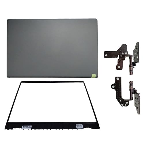 Laptop Replacement Shell Compatible for Dell Insprion 15 3525 3520 3515 3510 3511 Gray LCD Top Back Rear Cover 0T4MT1 and Black Front Bezel Cover
