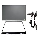 Laptop Replacement Shell Compatible for Dell Insprion 15 3525 3520 3515 3510 3511 Gray LCD Top Back Rear Cover 0T4MT1 and Black Front Bezel Cover