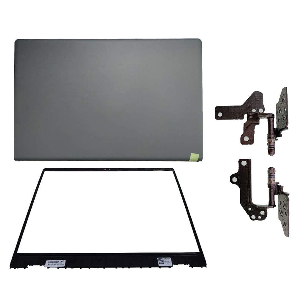 Laptop Replacement Shell Compatible for Dell Insprion 15 3525 3520 3515 3510 3511 Gray LCD Top Back Rear Cover 0T4MT1 and Black Front Bezel Cover
