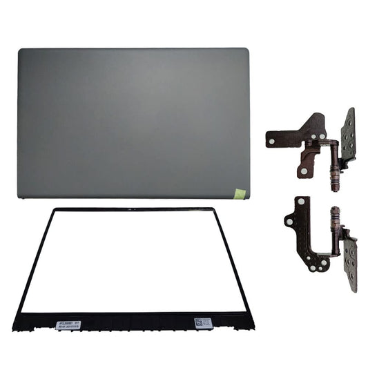 Laptop Replacement Shell Compatible for Dell Insprion 15 3525 3520 3515 3510 3511 Gray LCD Top Back Rear Cover 0T4MT1 and Black Front Bezel Cover