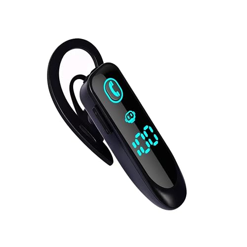 eppfun Bluetooth Earpiece Wireless CVC8.0 Headset for Cell Phone Dual Mic Noise Canceling Handsfree Phone Earpiece with Mute for iPhone Android Home