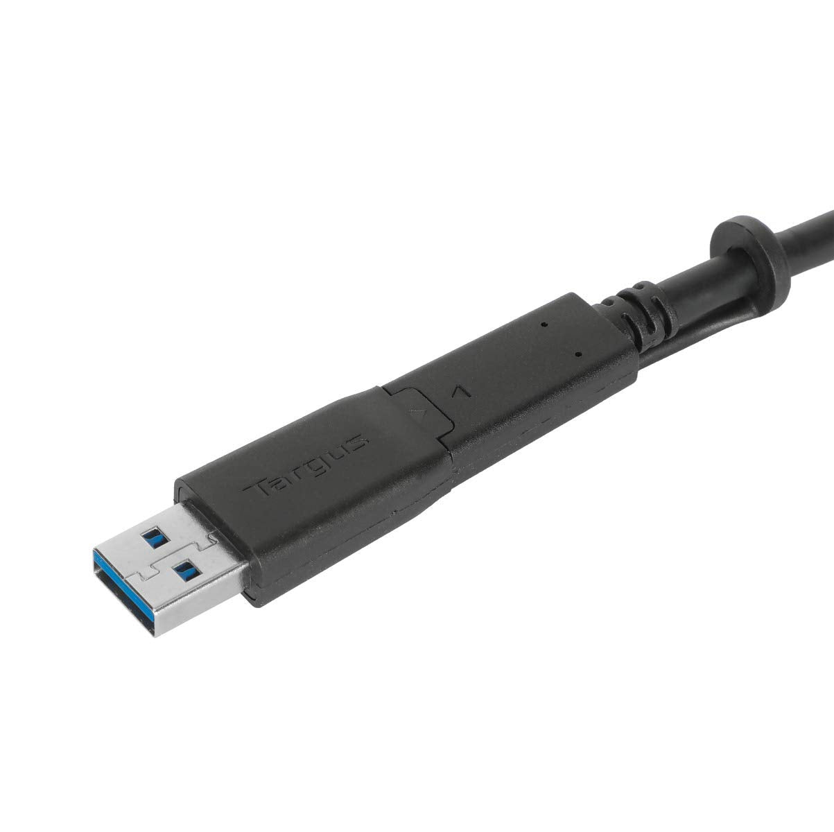 Targus USB-C Male to USB-C Male Cable with Screw and USB-A Tether, 1M Length for Secure and Reliable Connectivity, Compact Design for Travel