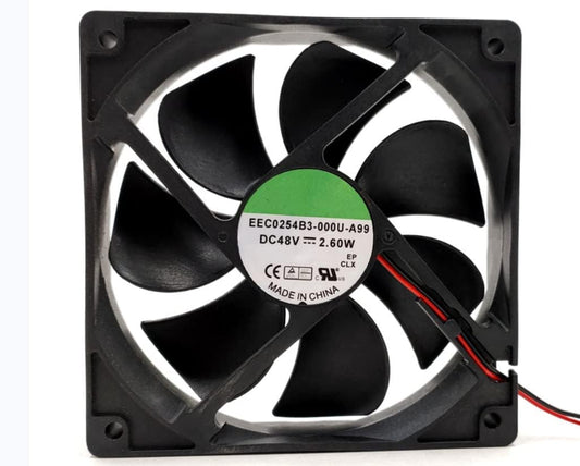 EEC0254B3-000U-A99 DC 48V 2.60W 120x120x25mm 2-Wire Cooling Fan