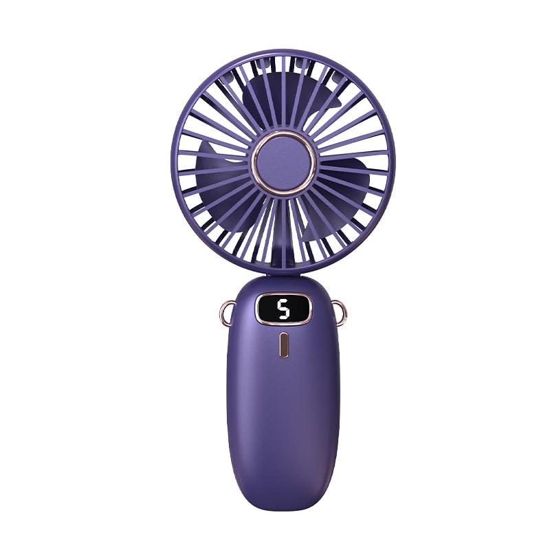 ICONIUM Mini Handheld Fan, USB Rechargeable 5-Speed Foldable Personal Fan, Portable 90° Adjustable Desk Fan (WHITE)