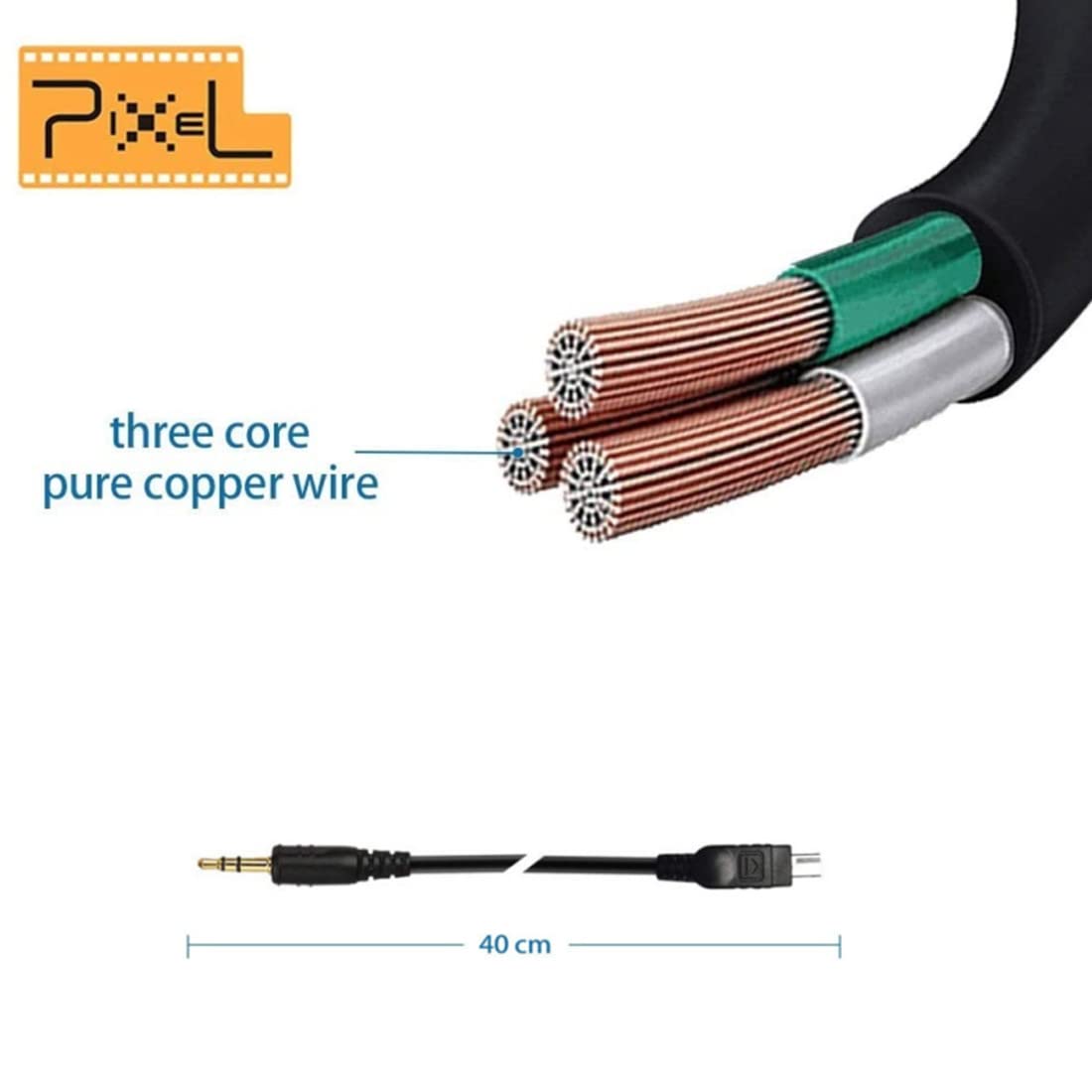GFSHOP 3.5mm Off Camera Shutter Connecting Cable Cord 3.5mm-DC2 Camera Connecting Plug for Nikon Cameras with Pixel Shutter Remote Control