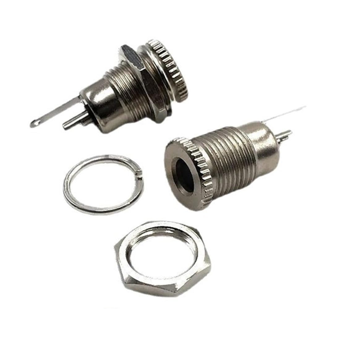 bnafes 6Pcs DC Power Jack Socket 5.5 x 2.1 mm 5A DC Power Jack Female Panel Mounting Connector Socket