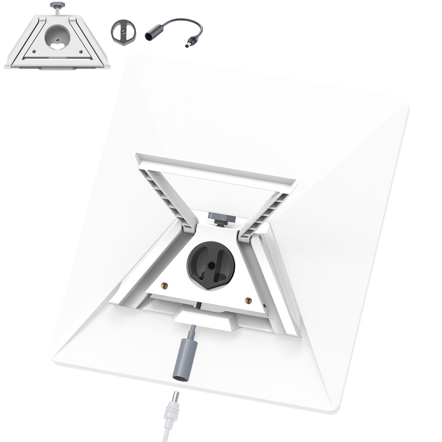 Ablian 3-in-1 Mount for Starlink Mini with DC Extension Cable 18CM, Replacement Kickstand with 1/4" Tripod Adapter Supports 110° Flat-Surface