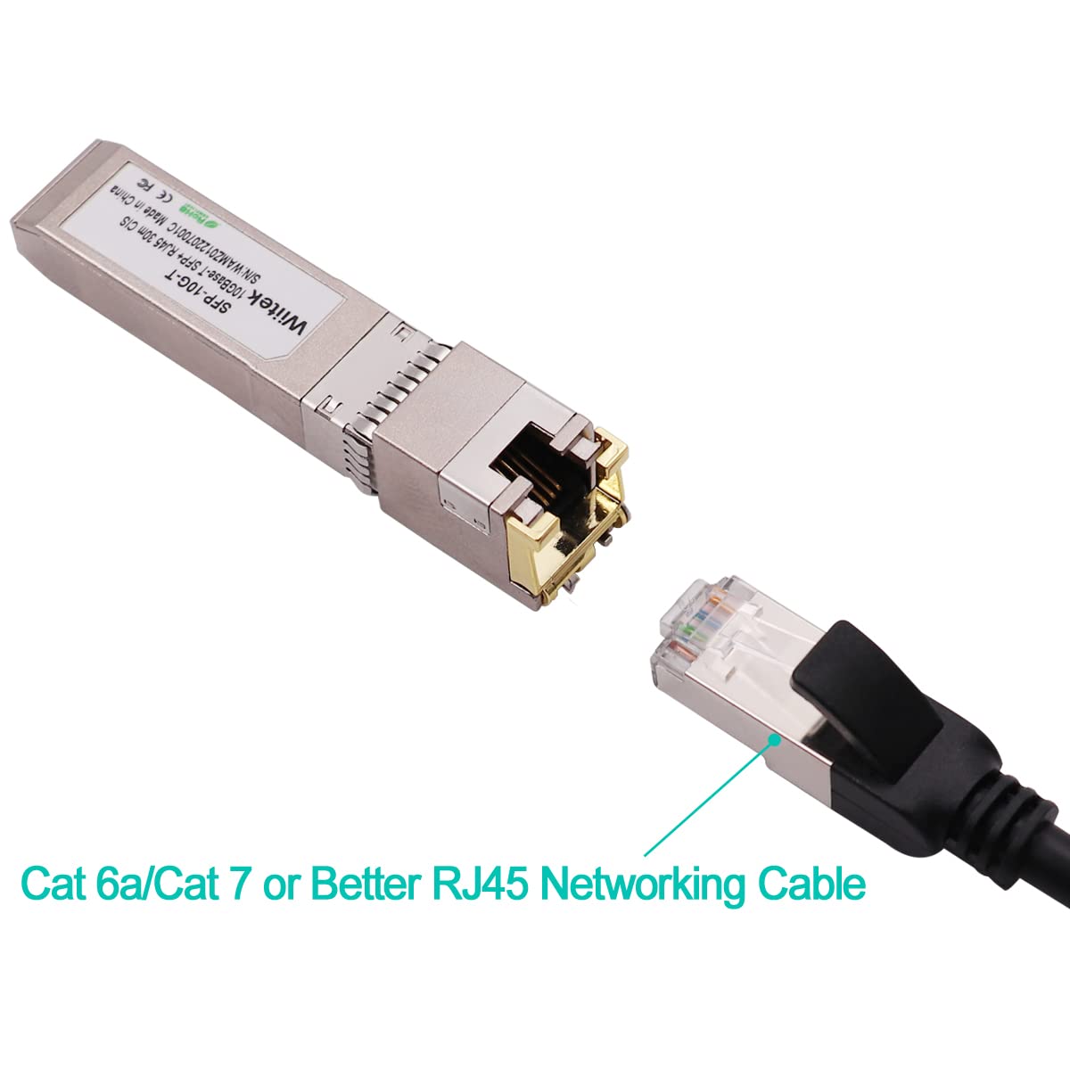 Wiitek 10Gb SFP+ to RJ45 Modules, 1.25G/2.5G/5G/10GBase-T Ethernet to SFP+ Transceiver Compatible for Cisco SFP-10G-T-X, Ubiquiti, Netgear AXM766