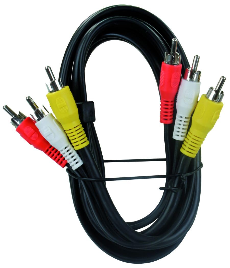 JR Products 47935 6' RCA/A-V Triple Cable Jumper