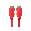 Monoprice HDMI High Speed Cable - 1.5 Feet - Red, 4K@60Hz, HDR, 18Gbps, YUV 4:4:4, 28AWG - Select Series