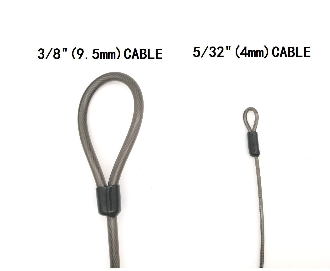 LORADAR 4mm Thick?5/32"? 7FT Thin Security Braided Coated Cable Anti-Lost Steel Cable Luggage Lock Double Loop Steel Cable (7FT)