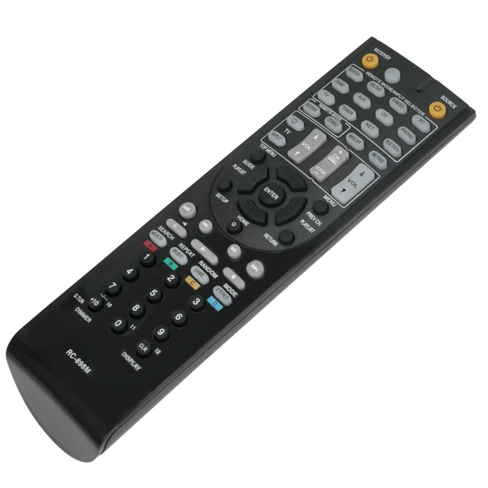 RC-898M Replacement Remote Control for Onkyo AV Receiver Home Theater System in Living Rooms or Rooms, No Programming or Pairing Needed, Replace