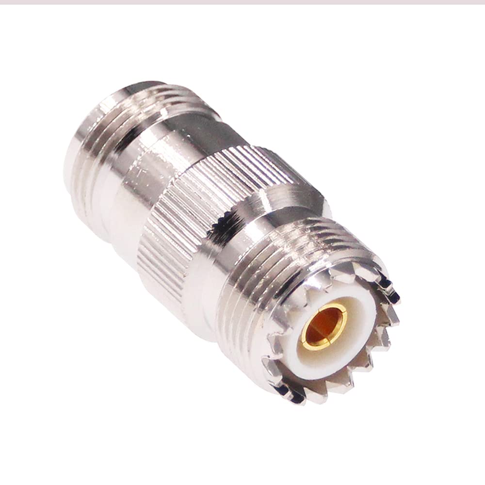 RFaha 2pcs N Female to UHF Female SO-239 SO239 RF Coax Adapter N to UHF Coaxial Connector Adapter(F35-2)