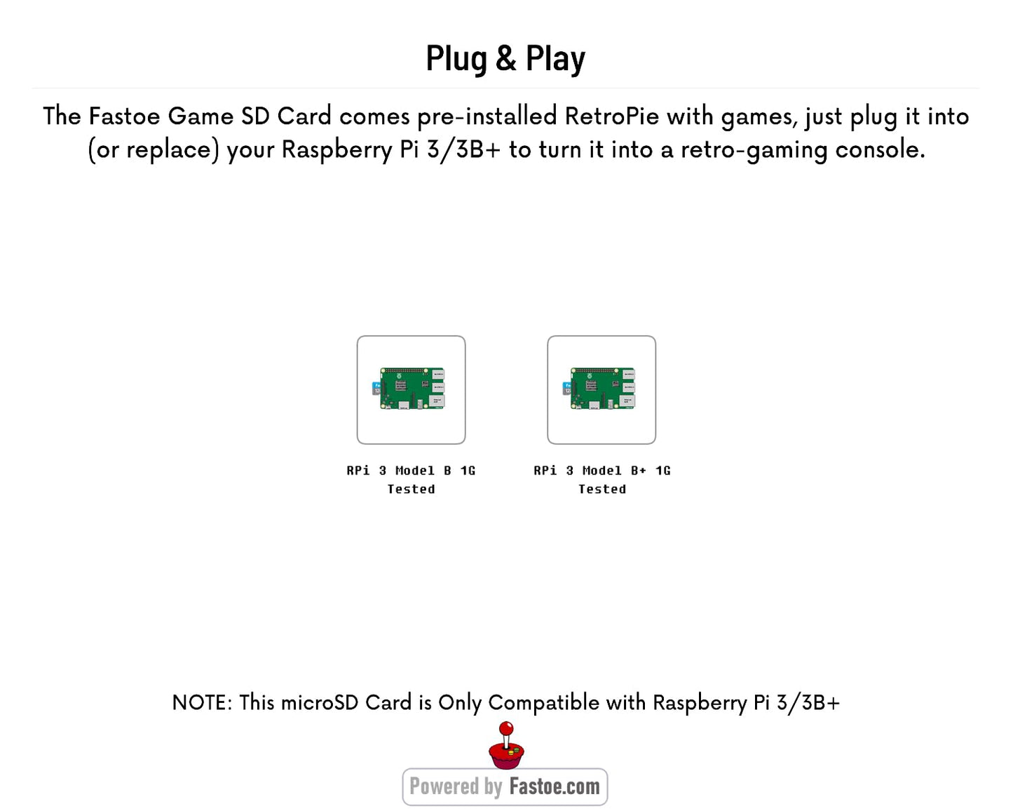 Fastoe 128GB Gaming microSD Card Preinstalled RetroPie with Games for Raspberry Pi 3/3B+