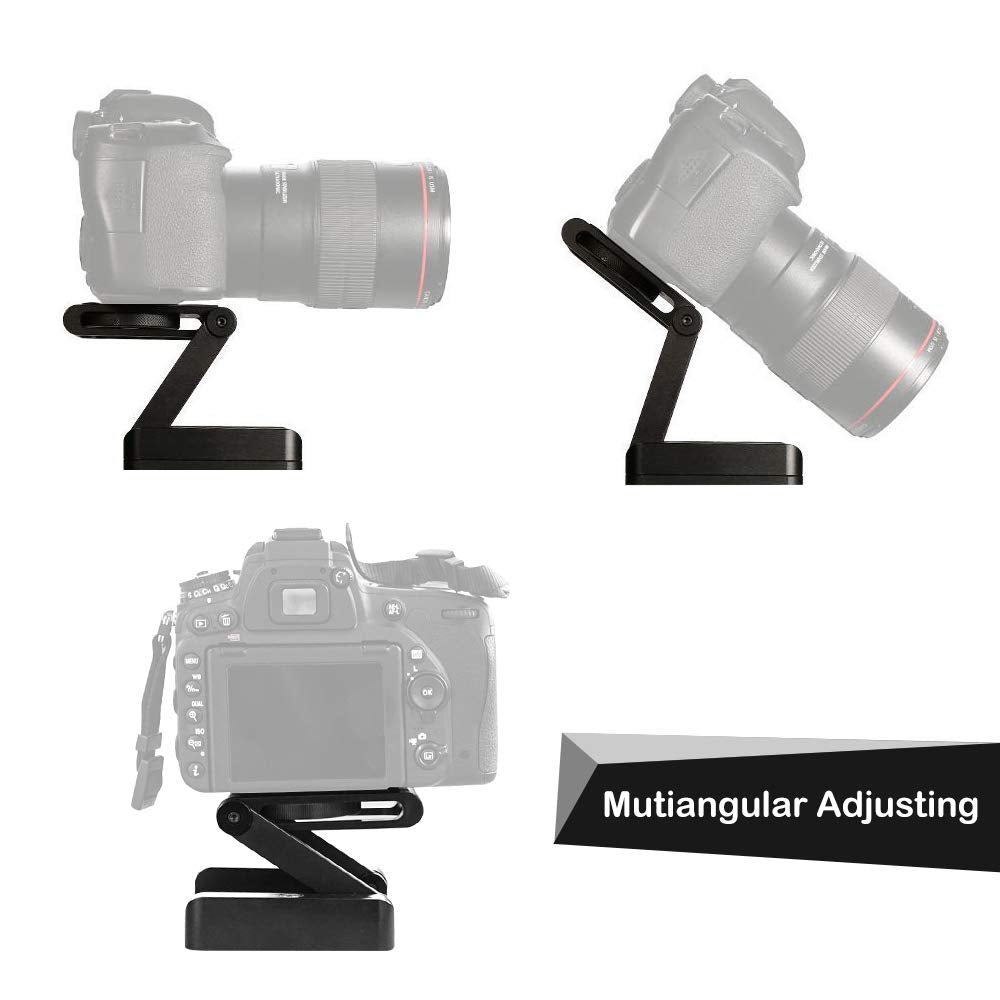 LHIABNN Multi-Angle Z Folding Flex tilt Head Universal Quick Release Plate Camera Desktop Stand Mount Tripod for Camera or Phone
