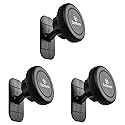 Tackform Three Pack of Magnetic Phone Mounts, Universal Stick-On Dashboard Magnet Mount and Cell Phone Holder - Great for Car, Home and Office